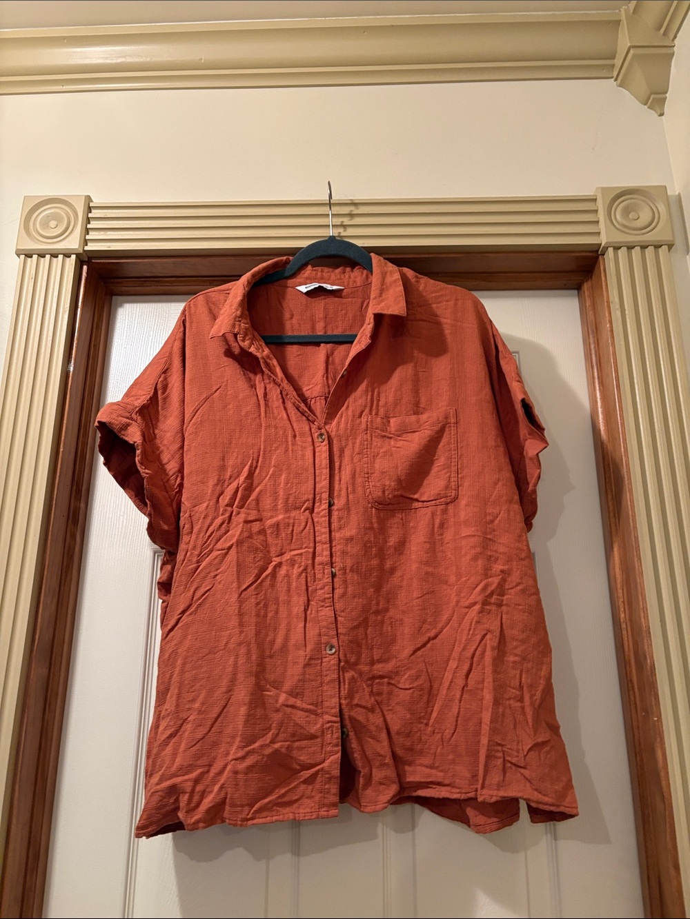 Sonoma Rust Orange Short-Sleeve Button-Down Shirt